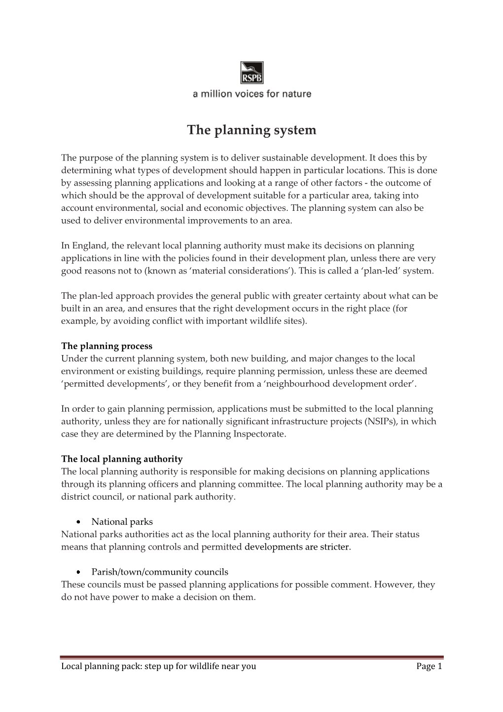 The Planning System