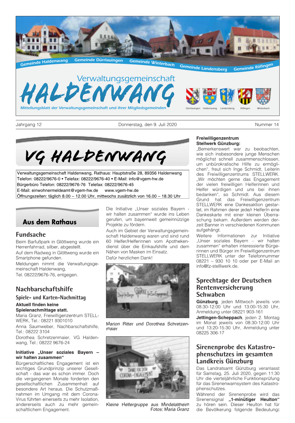 Mitteilungsblatt Nr. 14/2020