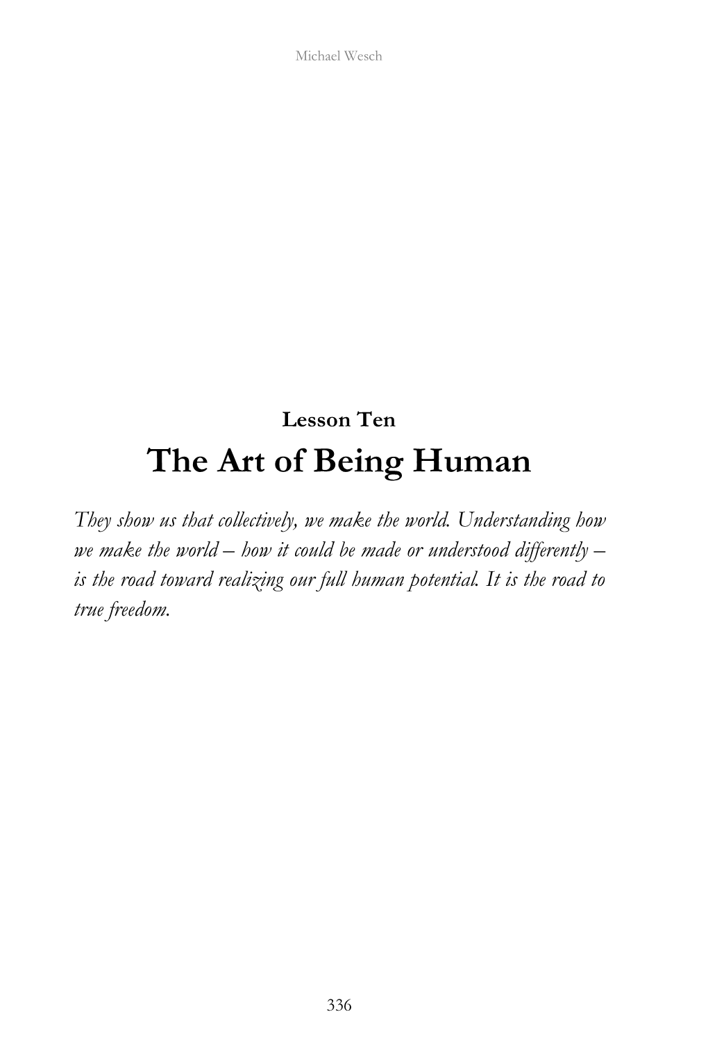 The Art of Being Human