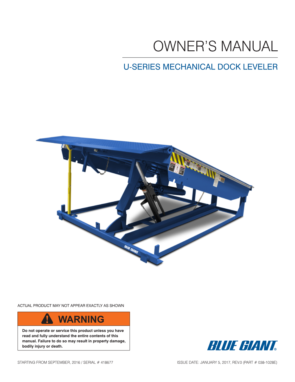 U-Series Mechanical Dock Leveler Owner's Manual