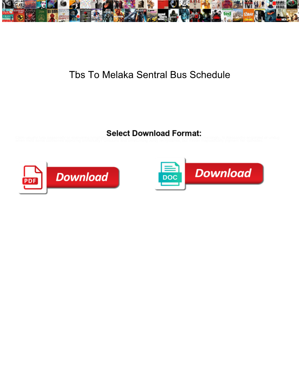 Tbs to Melaka Sentral Bus Schedule
