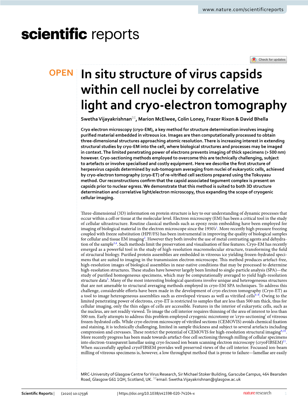 In Situ Structure of Virus Capsids Within Cell Nuclei by Correlative Light And