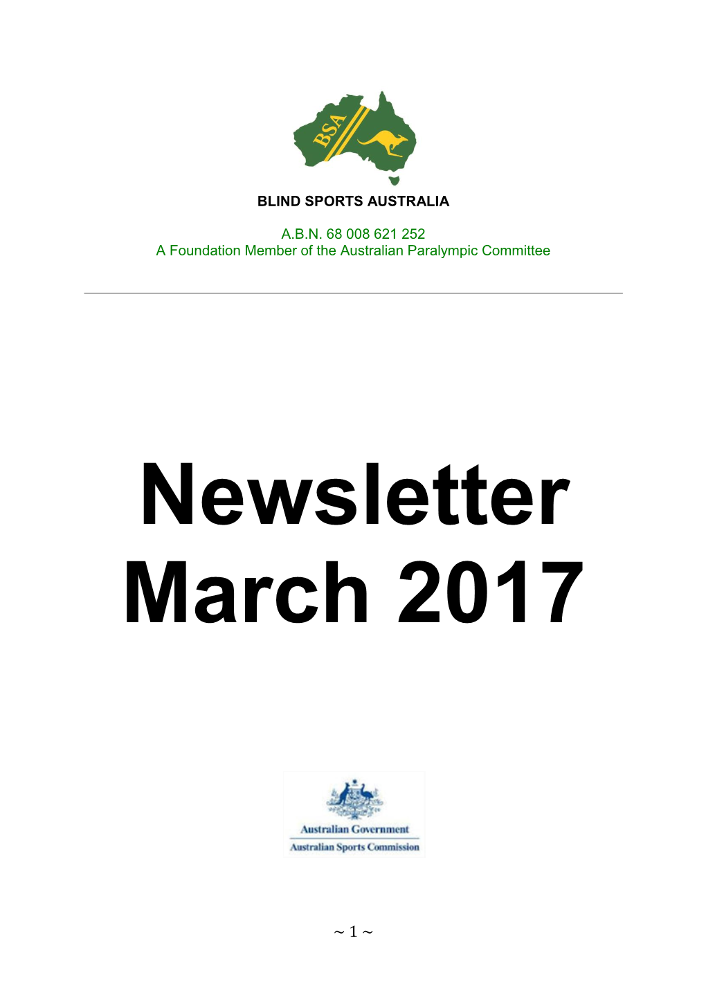 March 2017 Newsletter