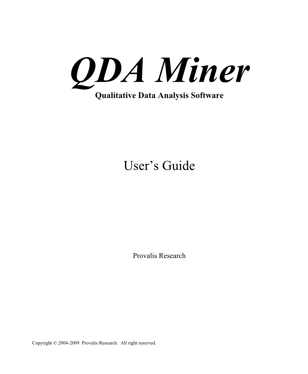 QDA Miner Software Manual