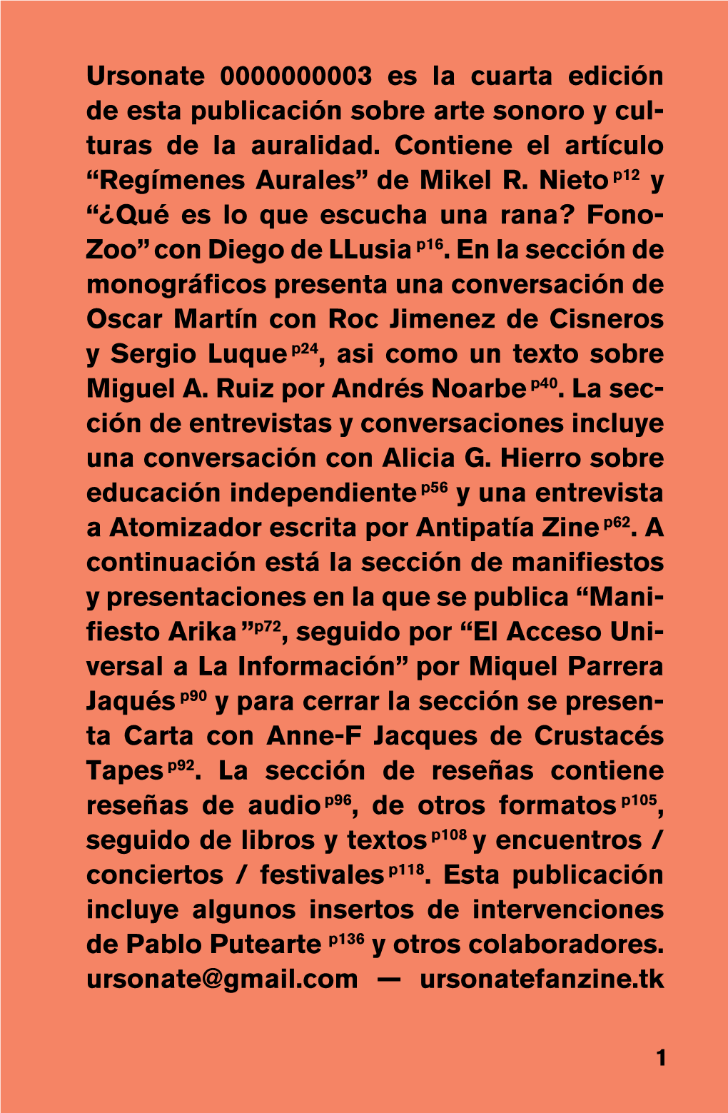 Ursonate 0000000003 Es La Cuarta Edición De Esta Publicación Sobre Arte Sonoro Y Cul- Turas De La Auralidad