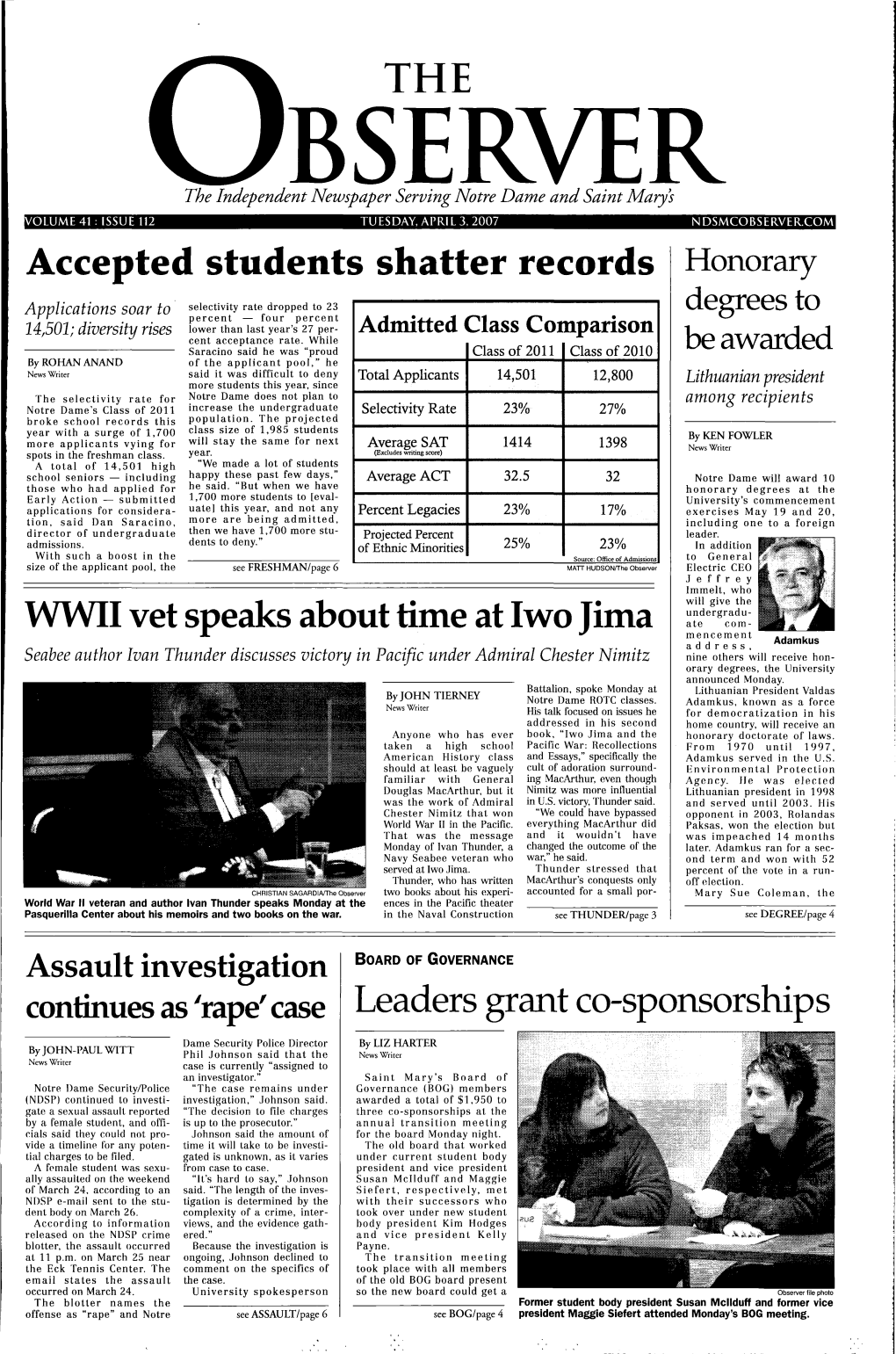 Accepted Students Shatter Records Honorary