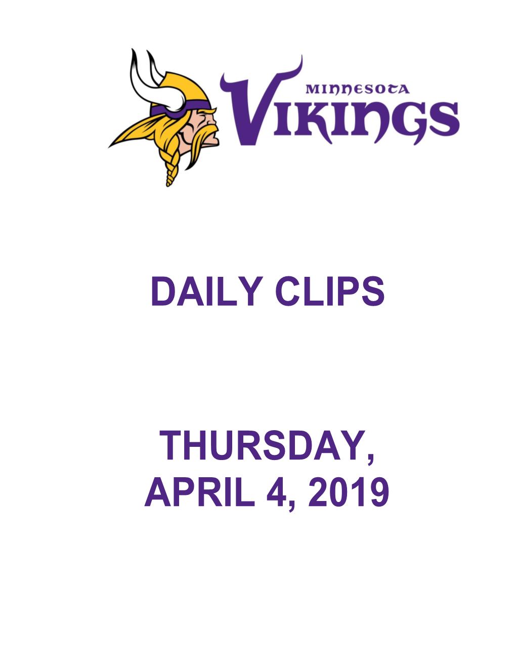 Daily Clips Thursday, April 4, 2019