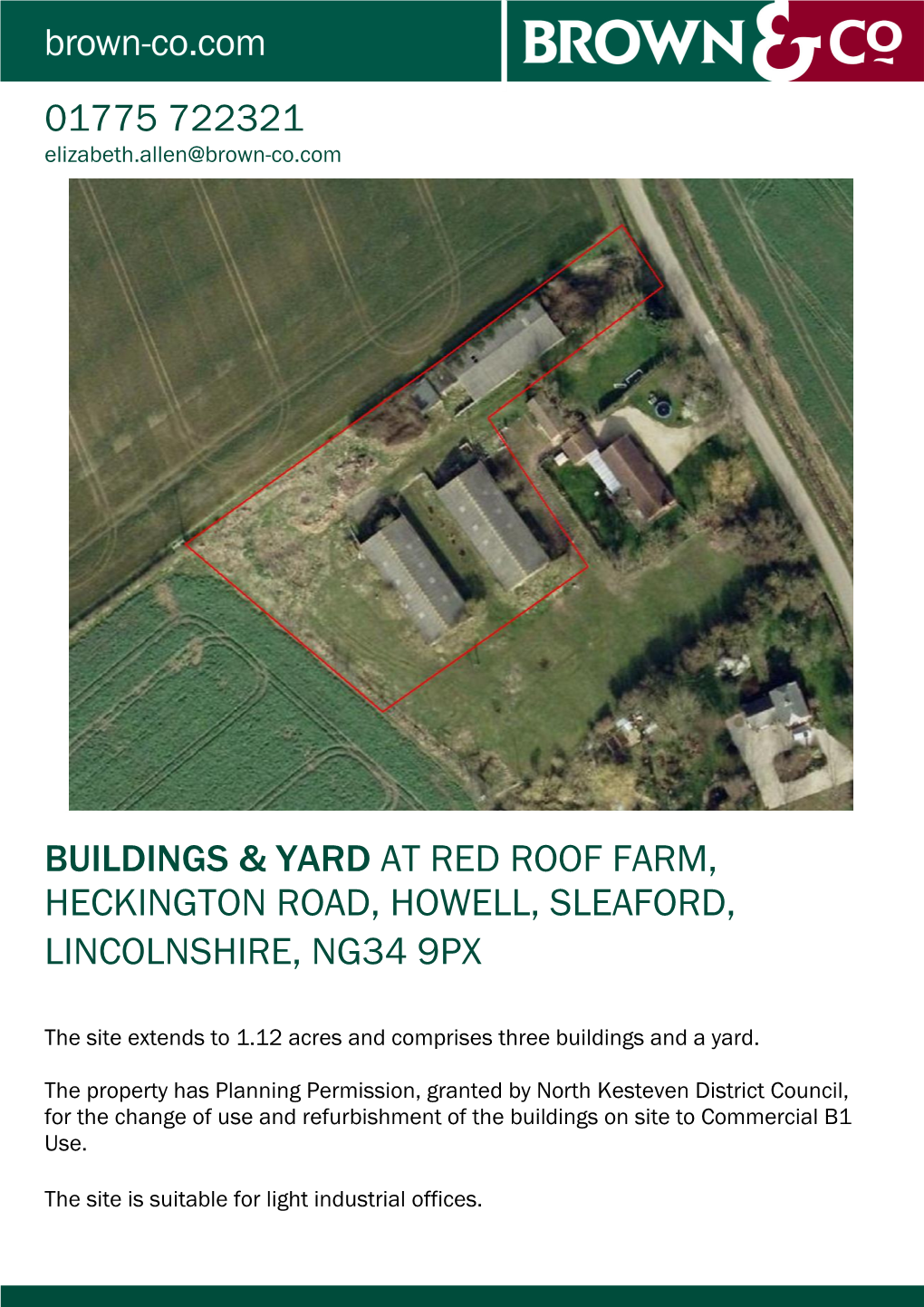 Buildings & Yard at Red Roof Farm, Heckington Road