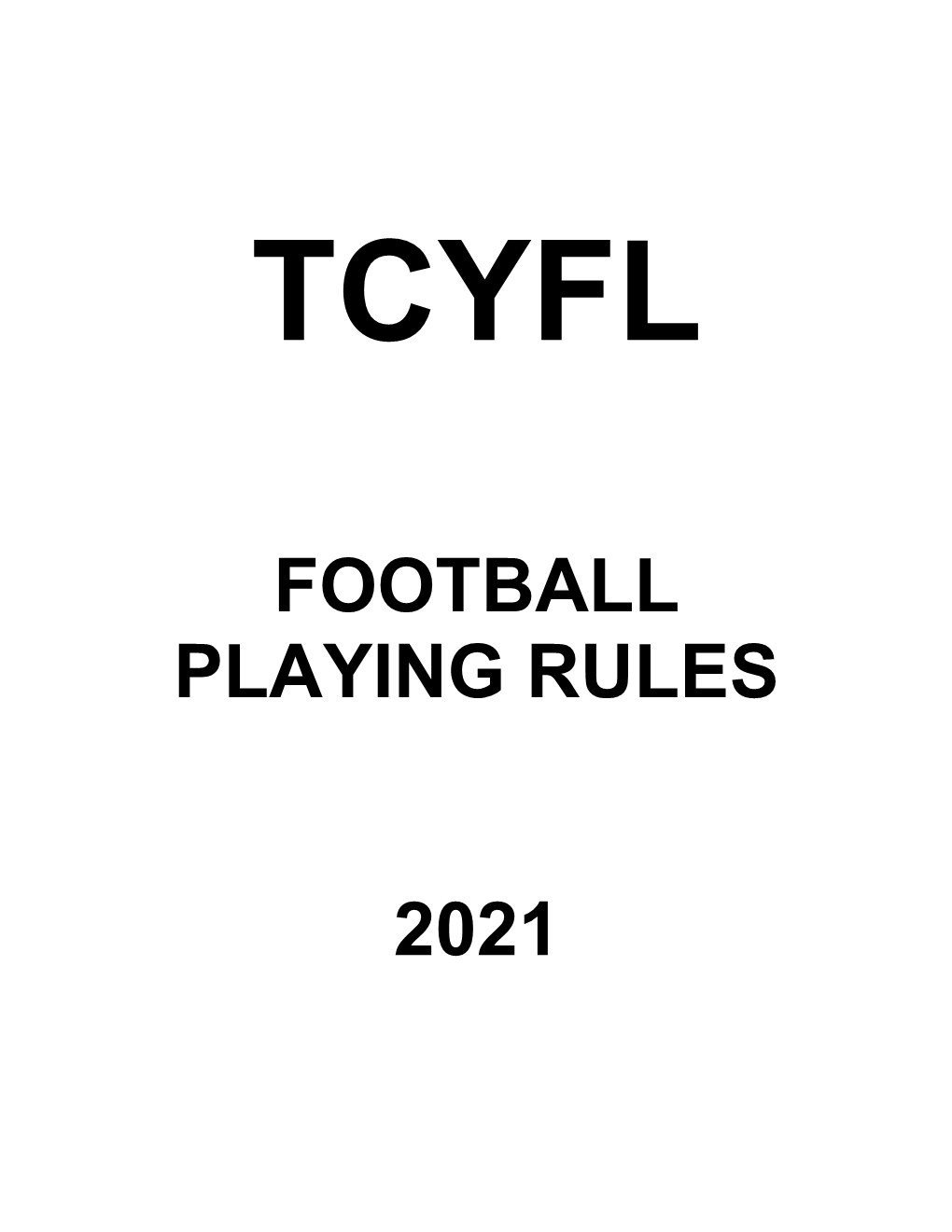 Football Playing Rules 2021