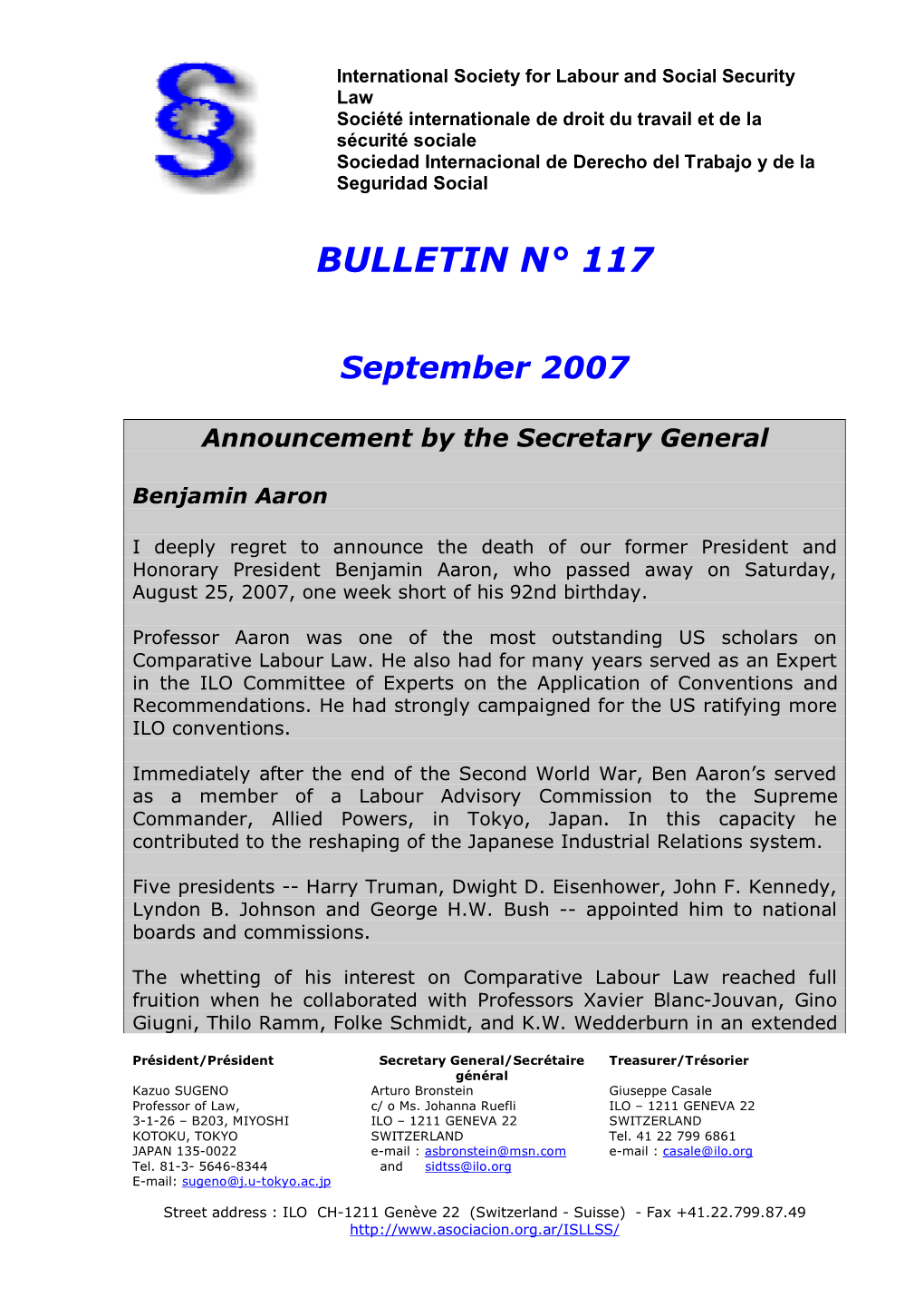 Bulletin N° 117