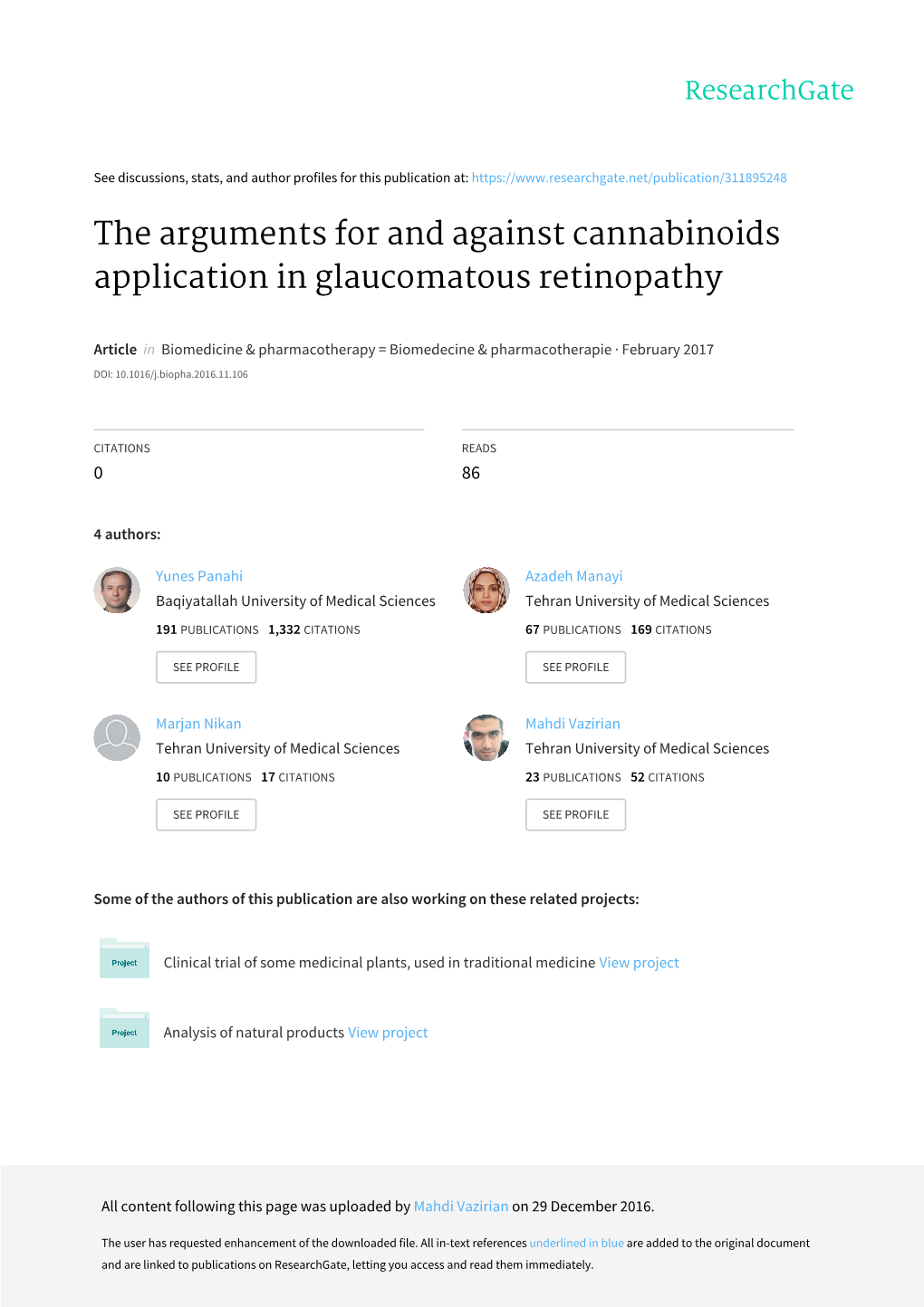 The Arguments for and Against Cannabinoids Application in Glaucomatous Retinopathy