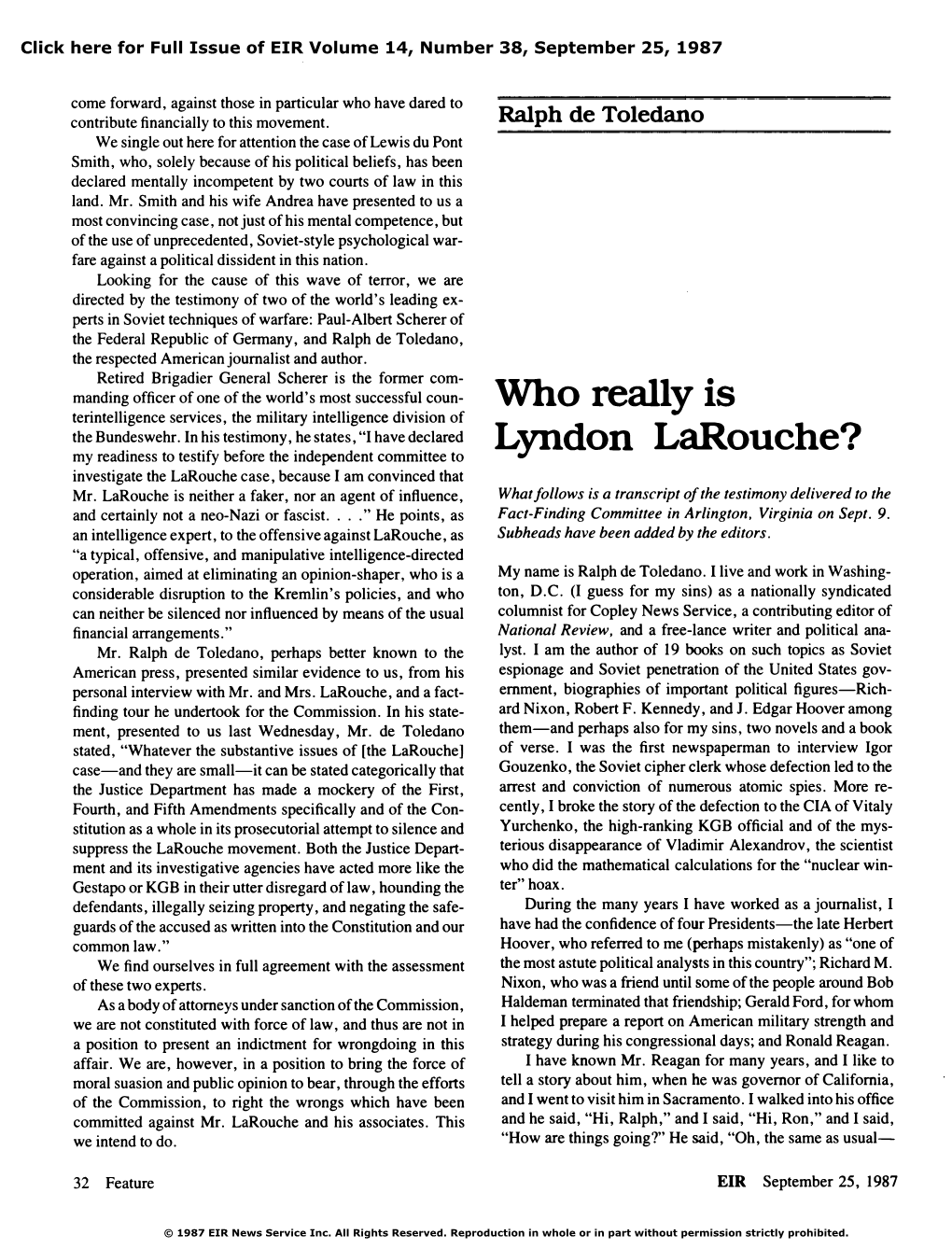 Who Really Is Lyndon Larouche?