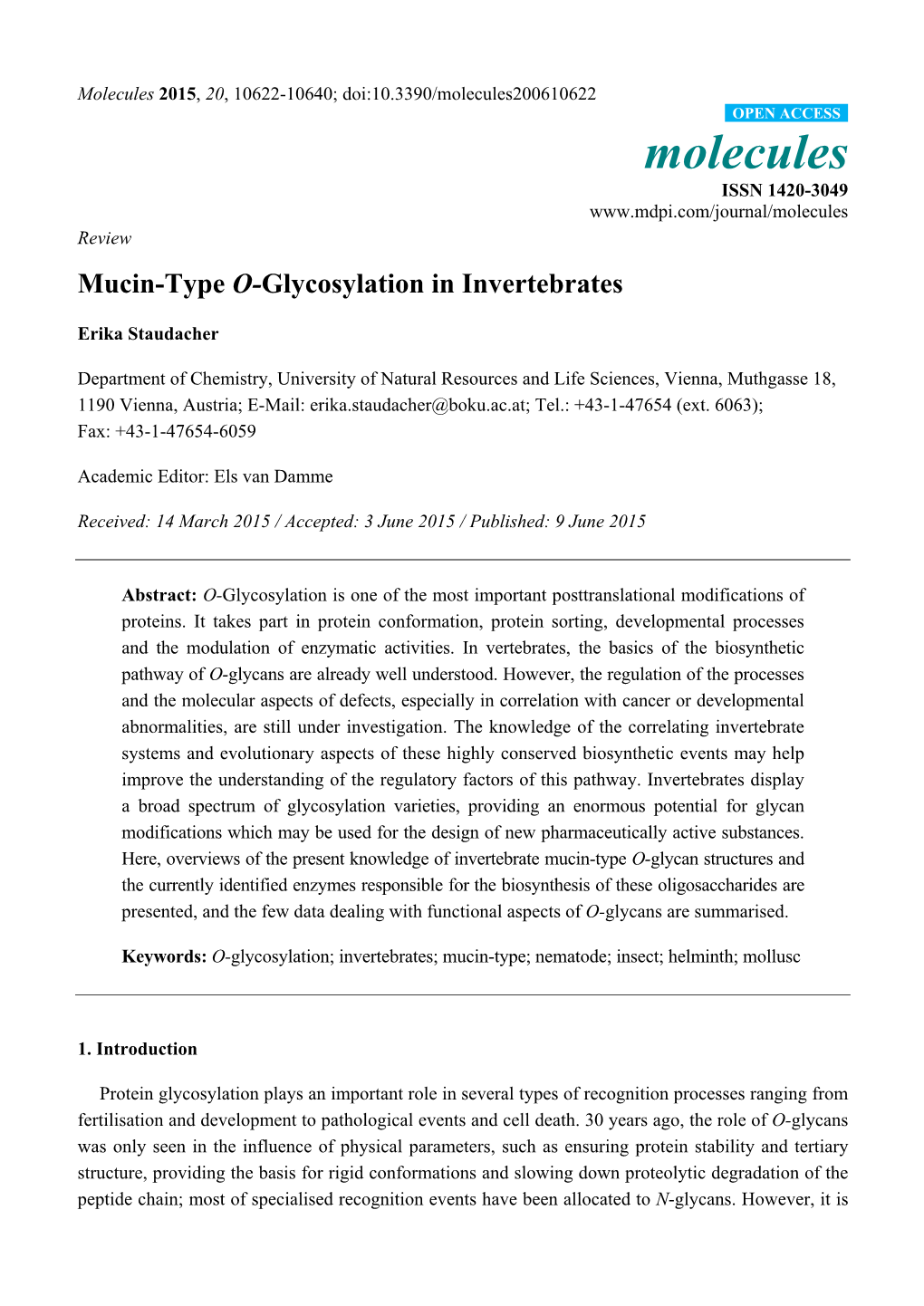 Mucin-Type O-Glycosylation in Invertebrates
