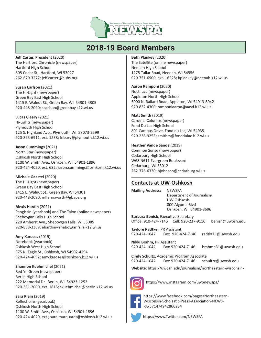 2018-19 Board Members