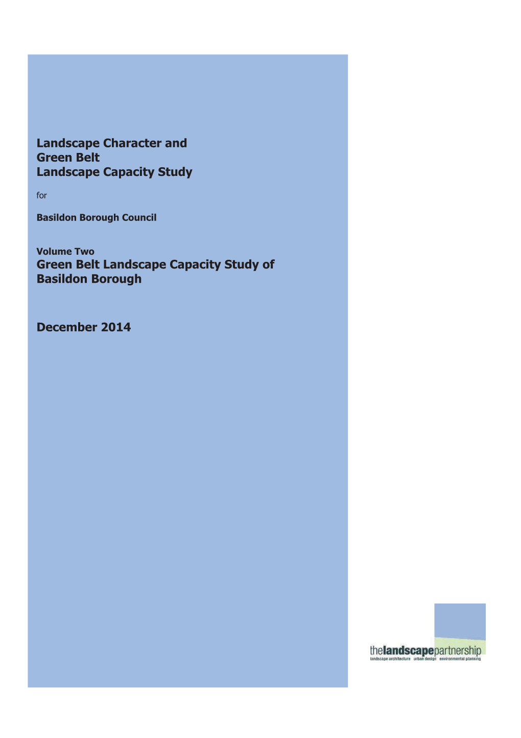 Landscape Study Volume 2 Landscape Capacity