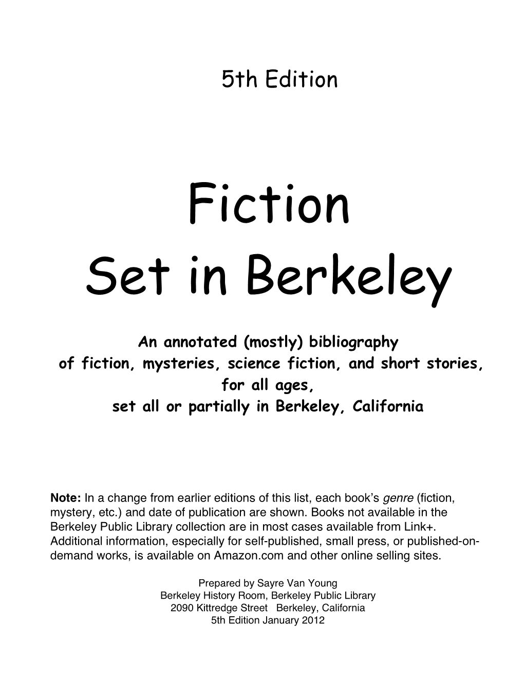 Fiction Set in Berkeley