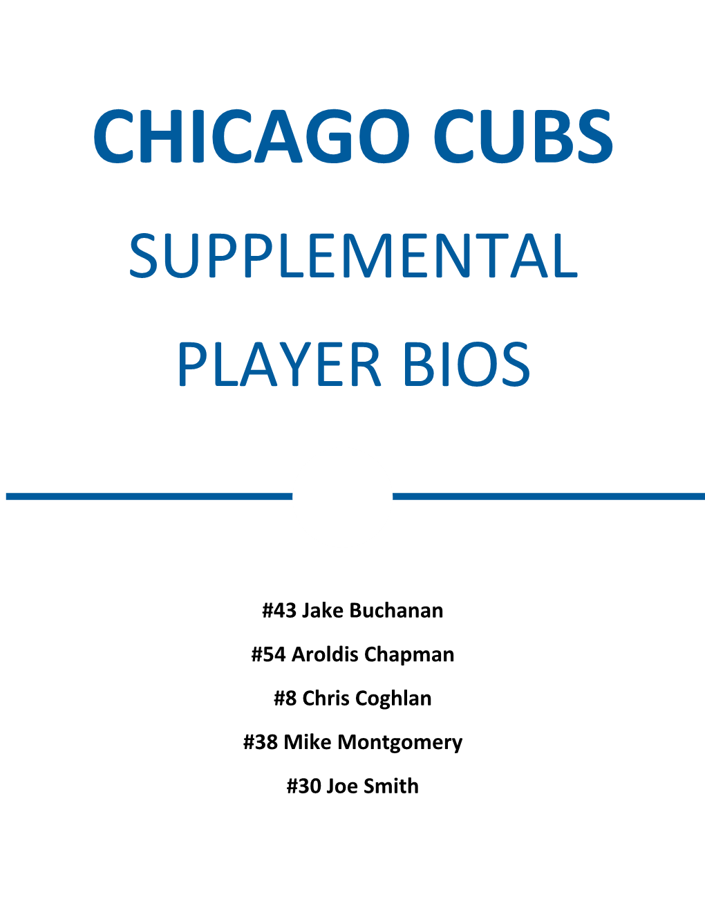 Supplemental Player Bios