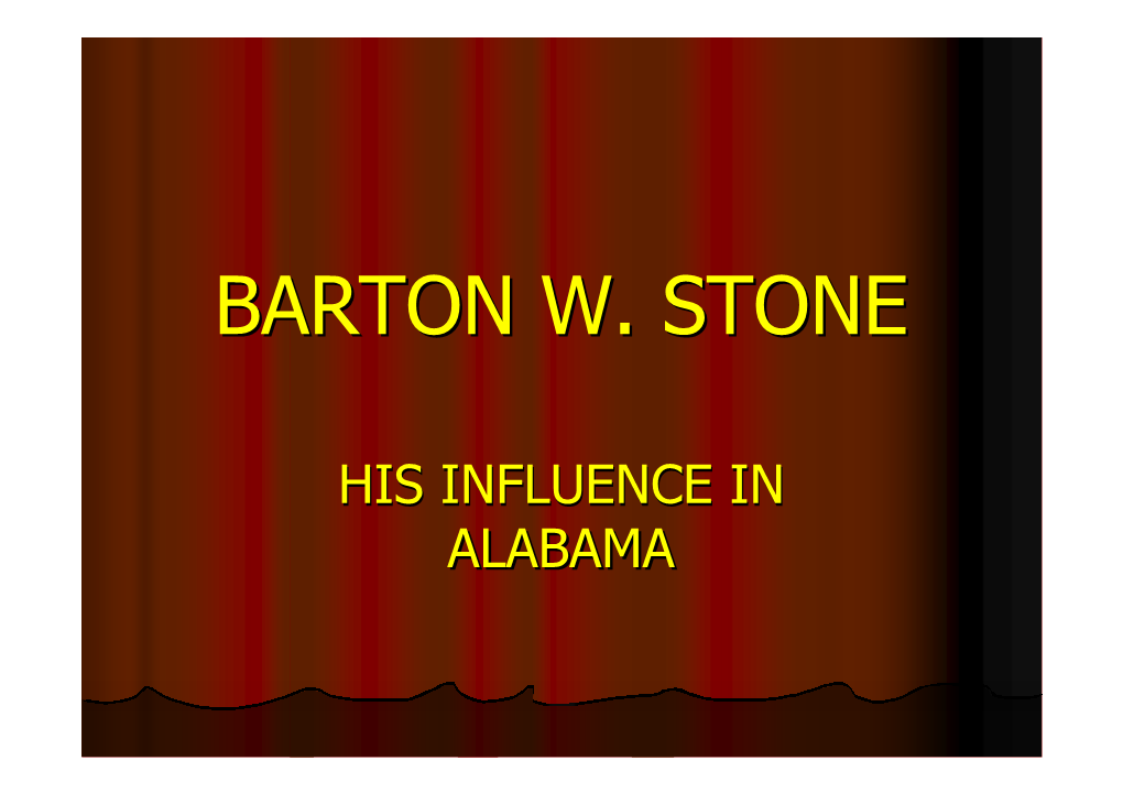 RM Barton W Stone Inflence in Alabama.Pdf