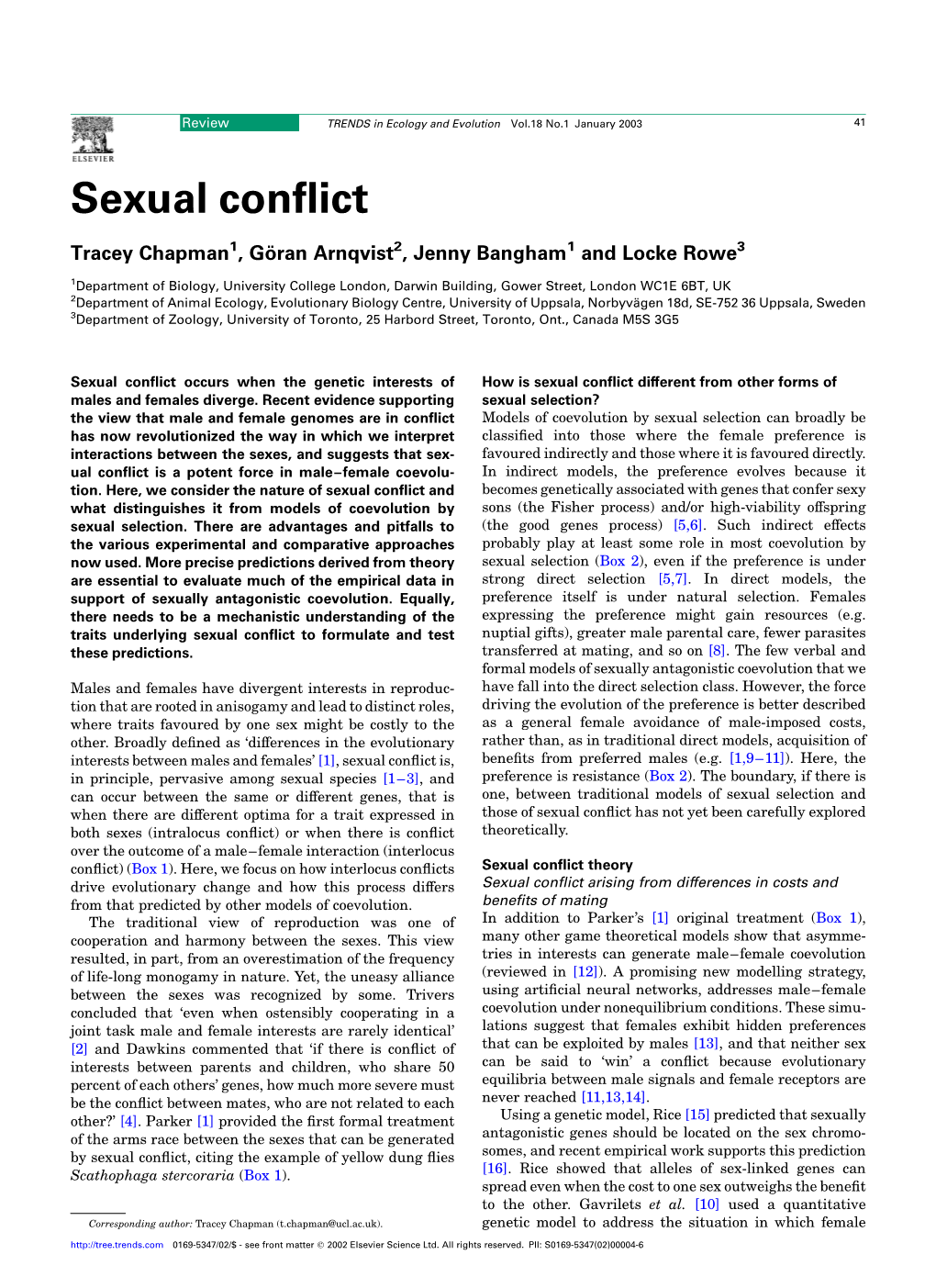 Sexual Conflict