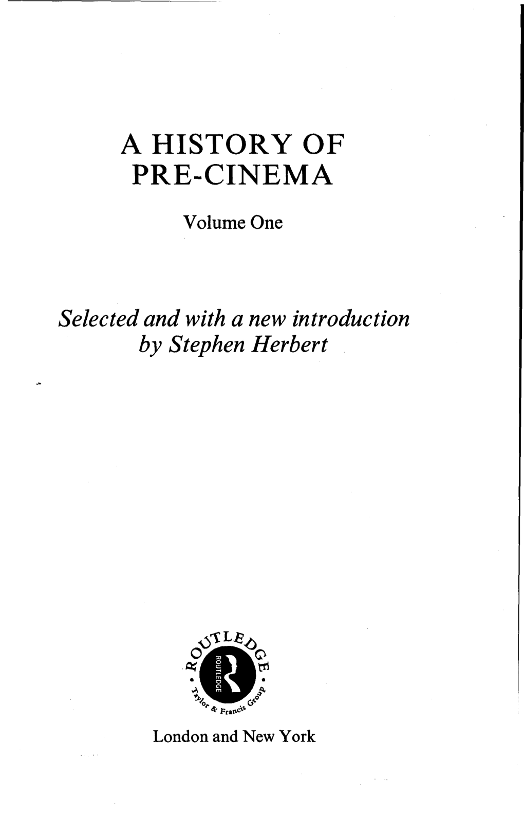 A History of Pre-Cinema