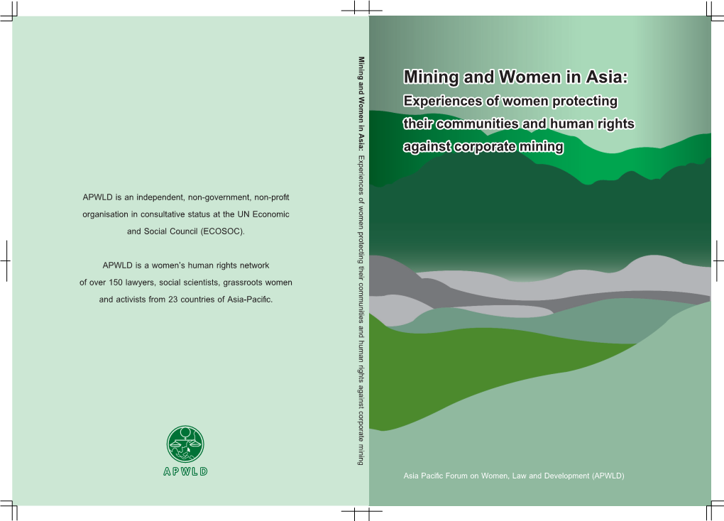 Mining and Women in Asia: Experiences of Women Protecting Their Communities and Human Rights Against Corporate Mining