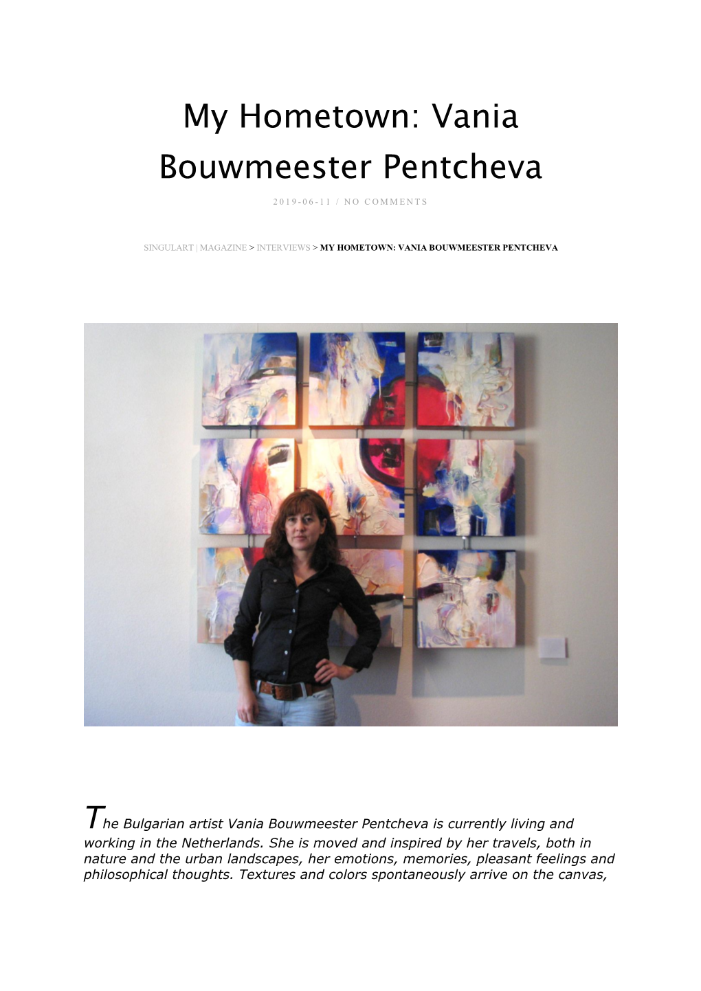 My Hometown: Vania Bouwmeester Pentcheva