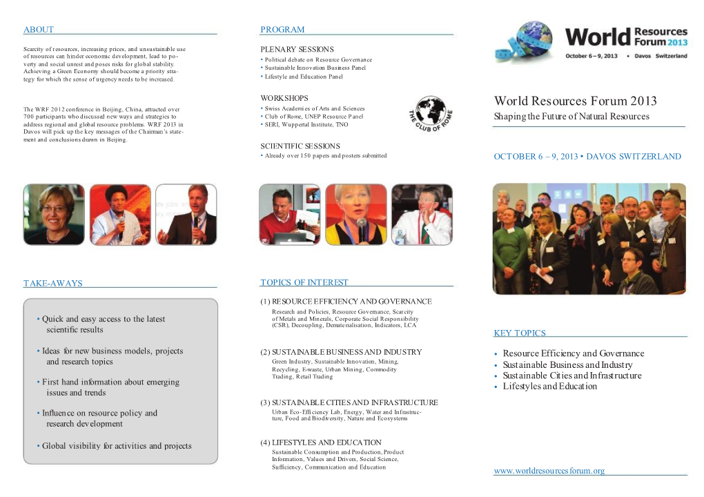 World Resources Forum 2013