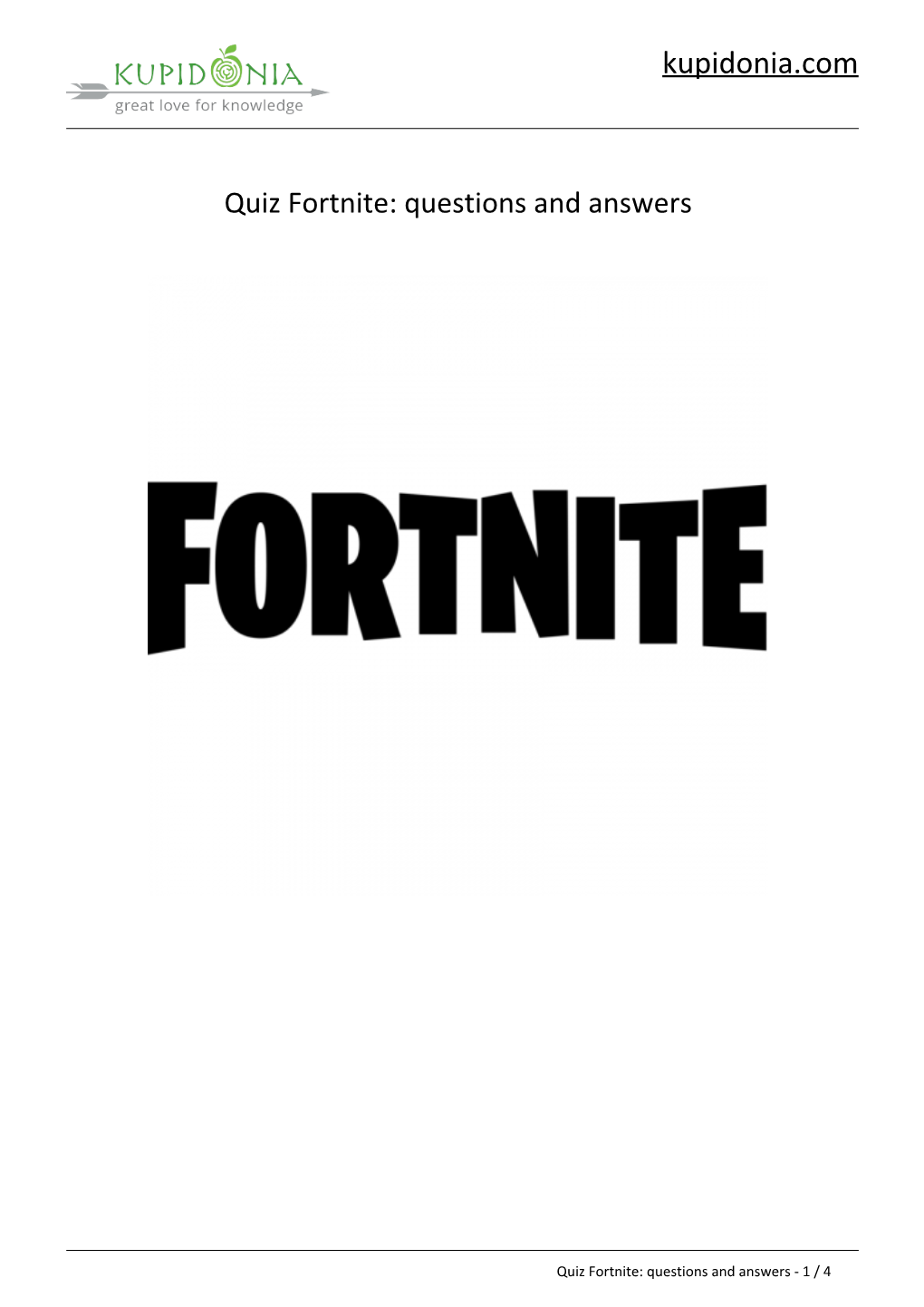 Quiz Fortnite: Questions and Answers
