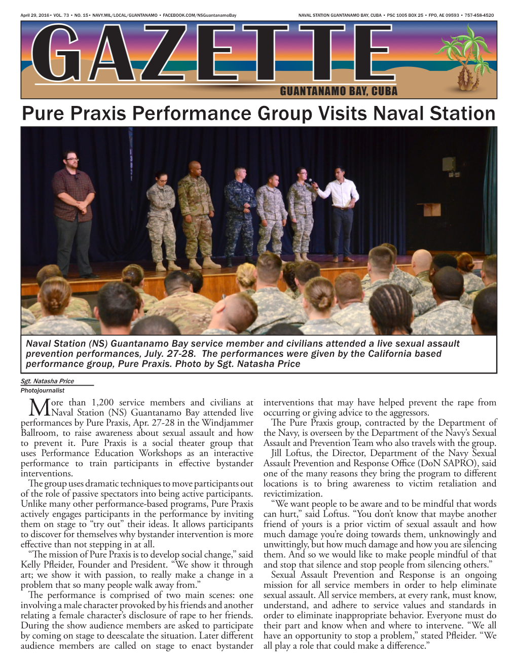 Pure Praxis Performance Group Visits Naval Station