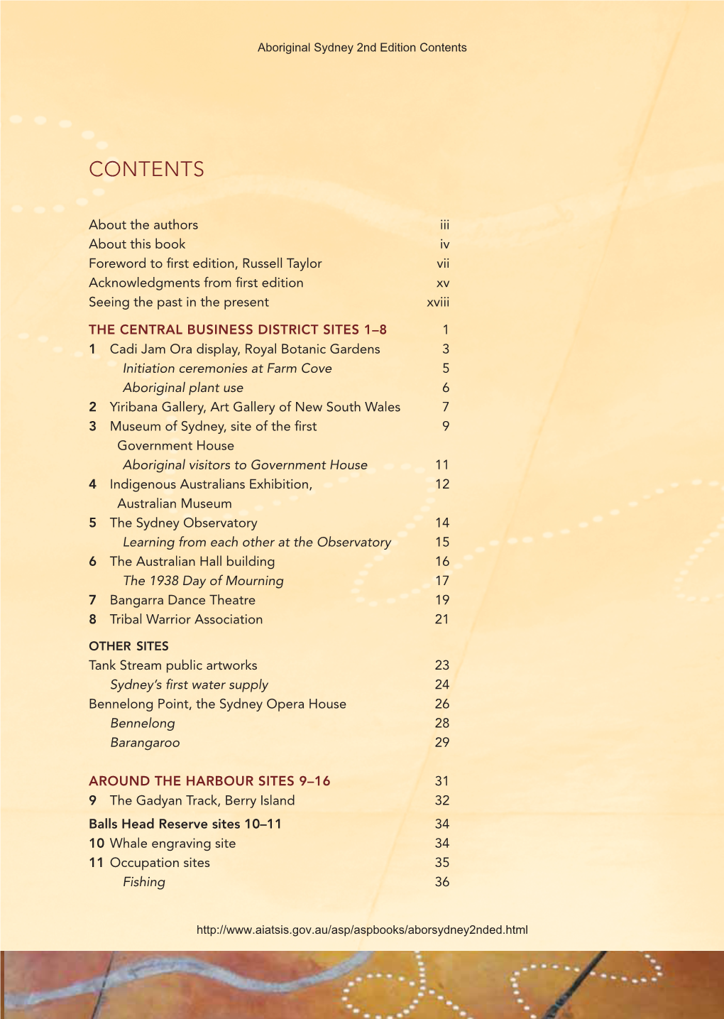 Aboriginal-Sydney-Contents.Pdf