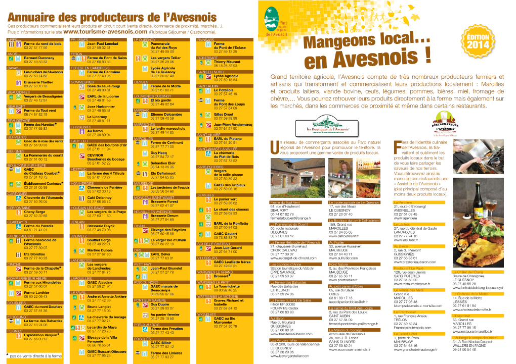 Carte Des Producteurs Locaux