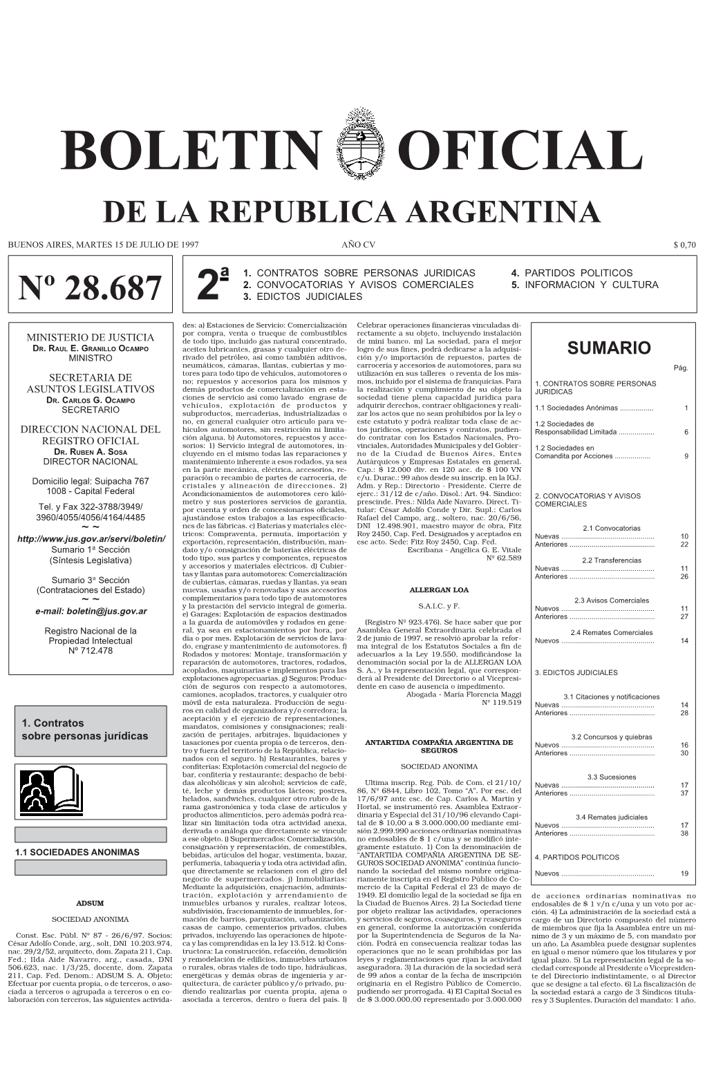 Boletin Oficial De La Republica Argentina