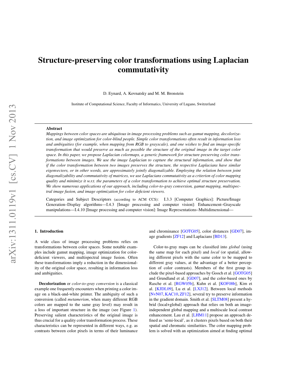 Structure-Preserving Color Transformations Using Laplacian Commutativity