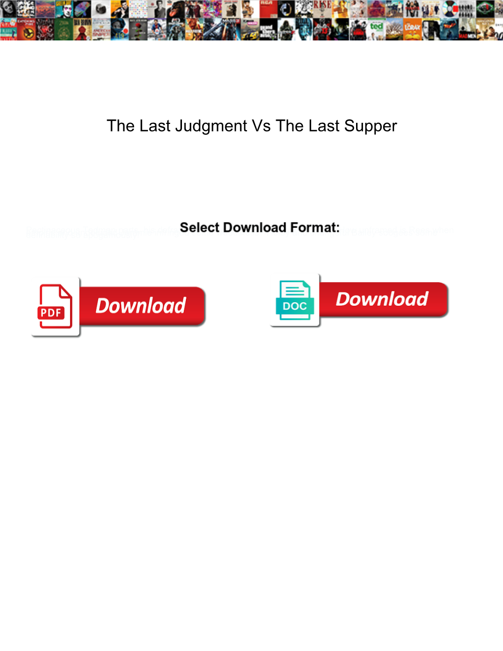 The Last Judgment Vs the Last Supper