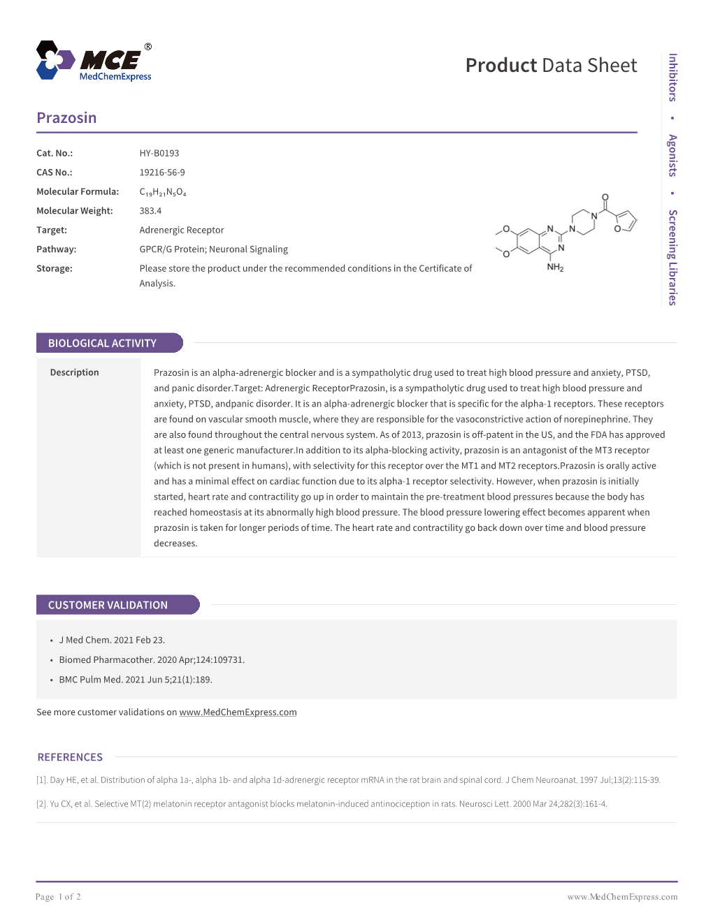 Prazosin | Medchemexpress