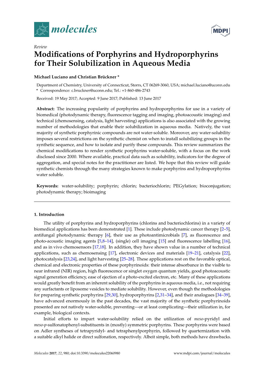 Modifications of Porphyrins and Hydroporphyrins for Their