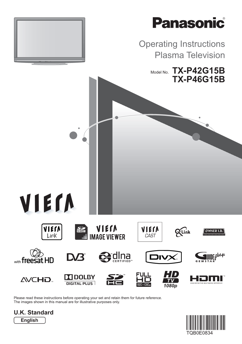 Operating Instructions Plasma Television TX-P46G15B