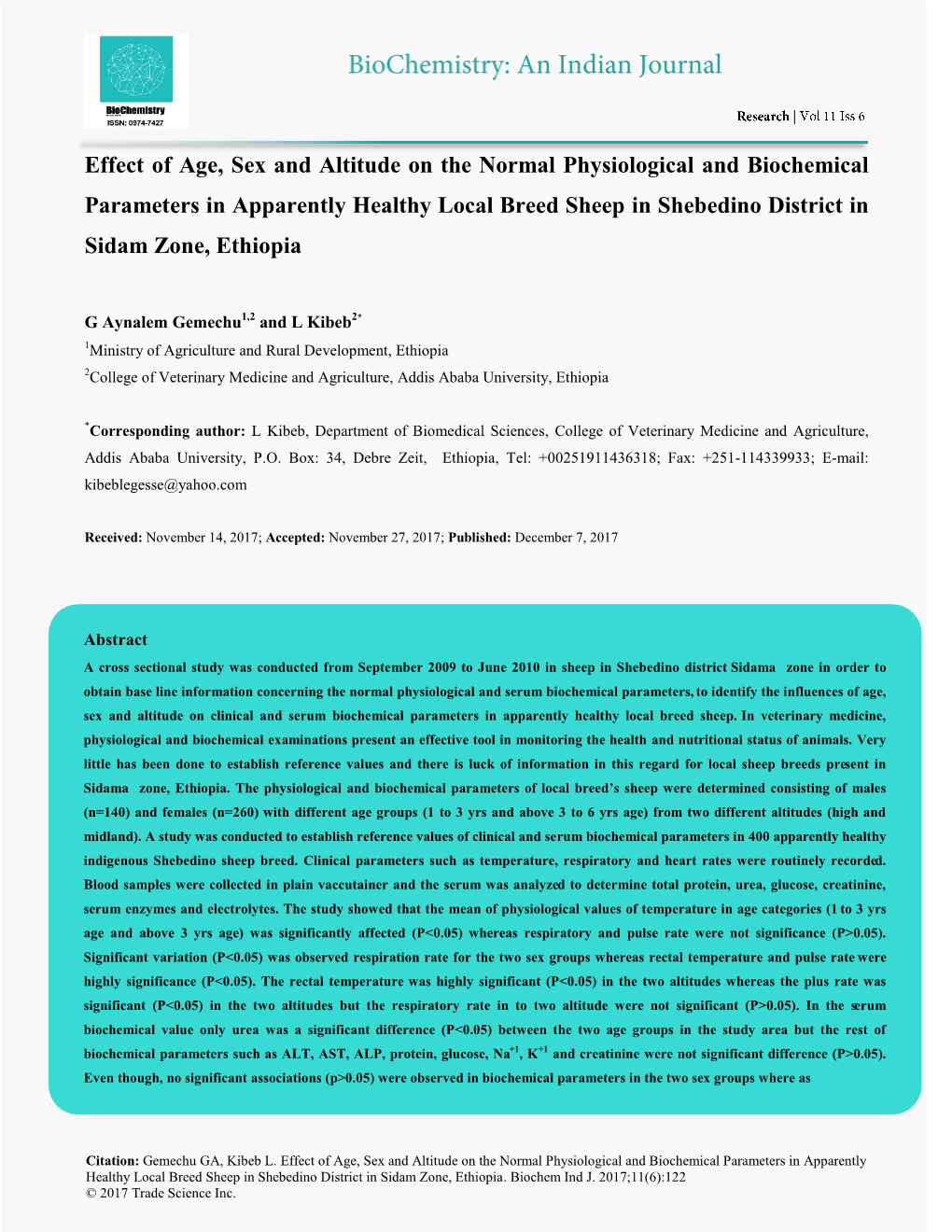 Effect of Age, Sex and Altitude on the Normal Physiological And