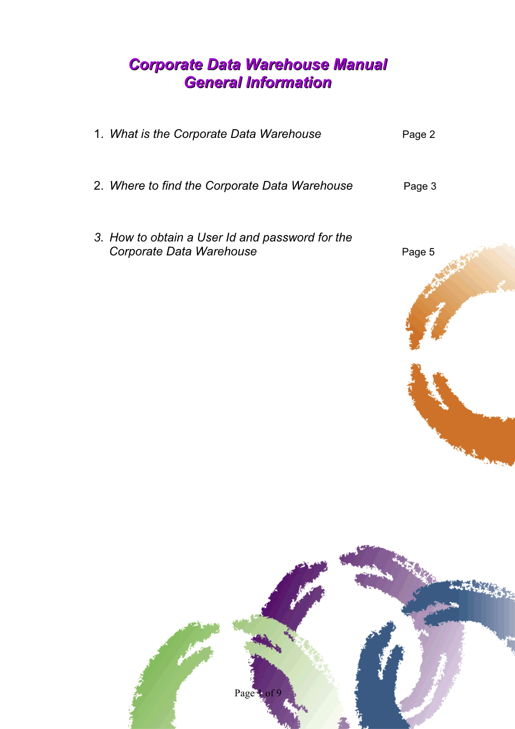 Corporate Data Warehouse Manual