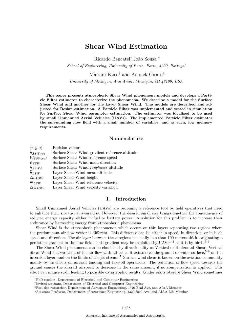Shear Wind Estimation