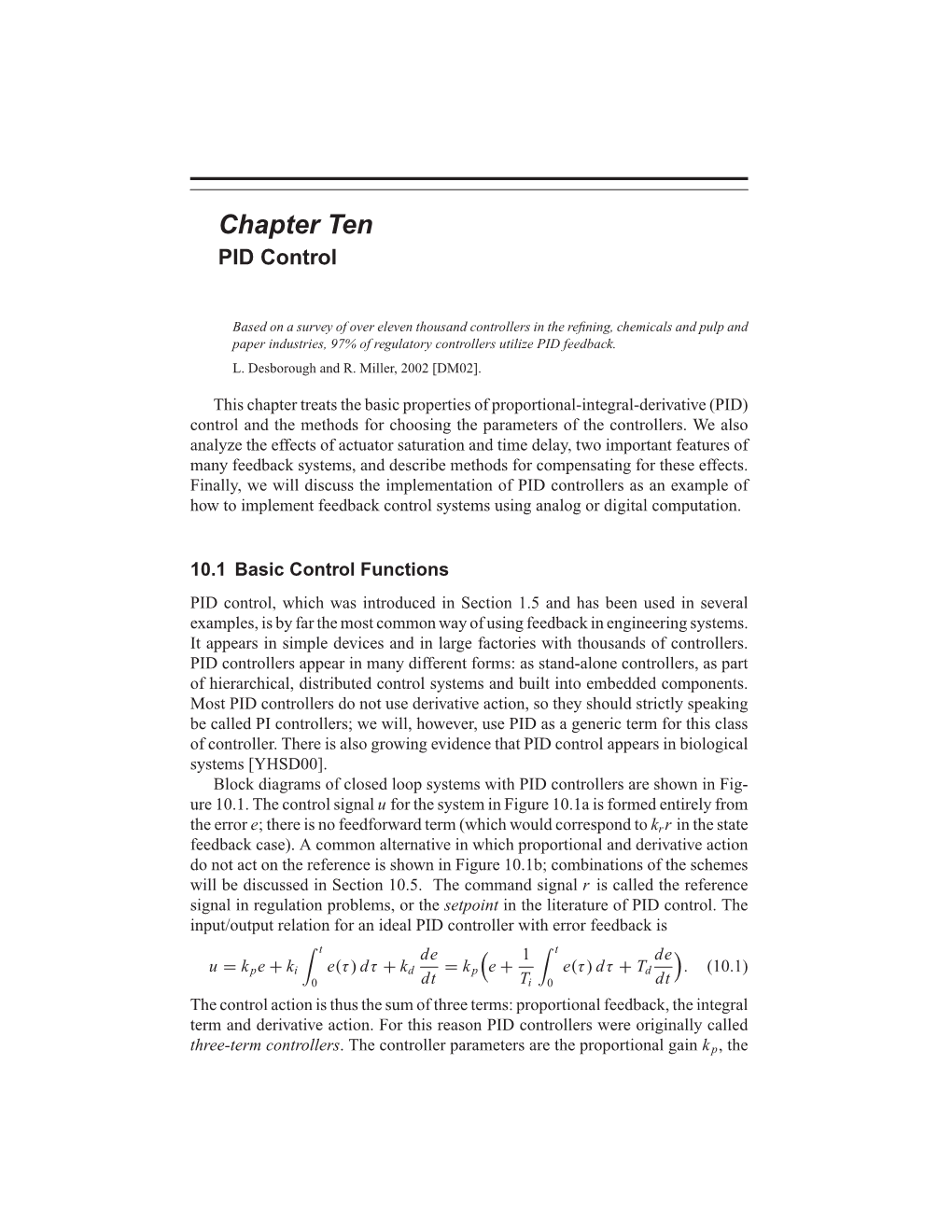 Chapter Ten PID Control