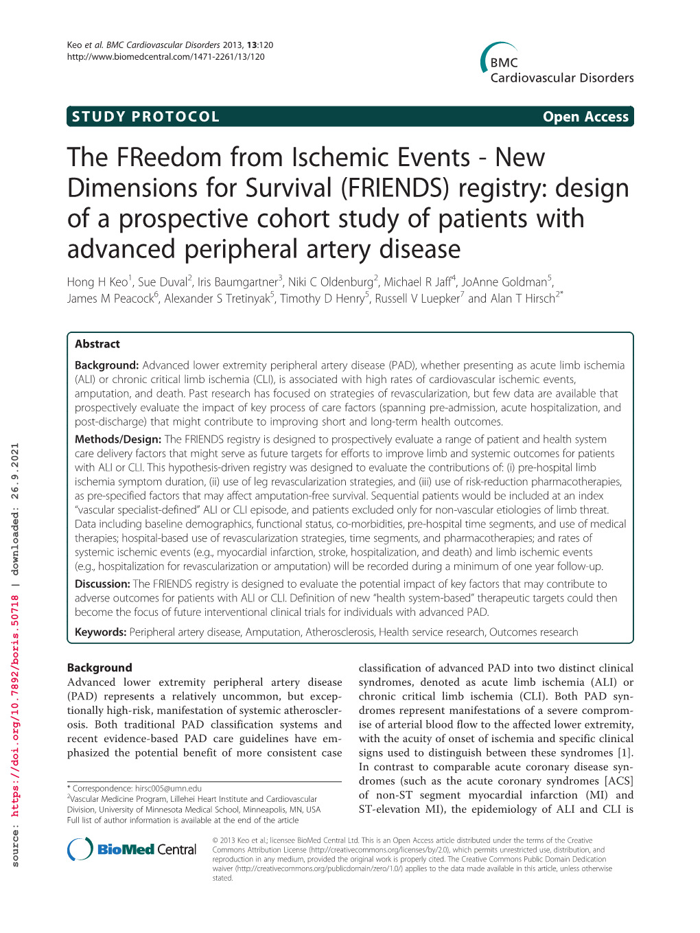 The Freedom from Ischemic Events