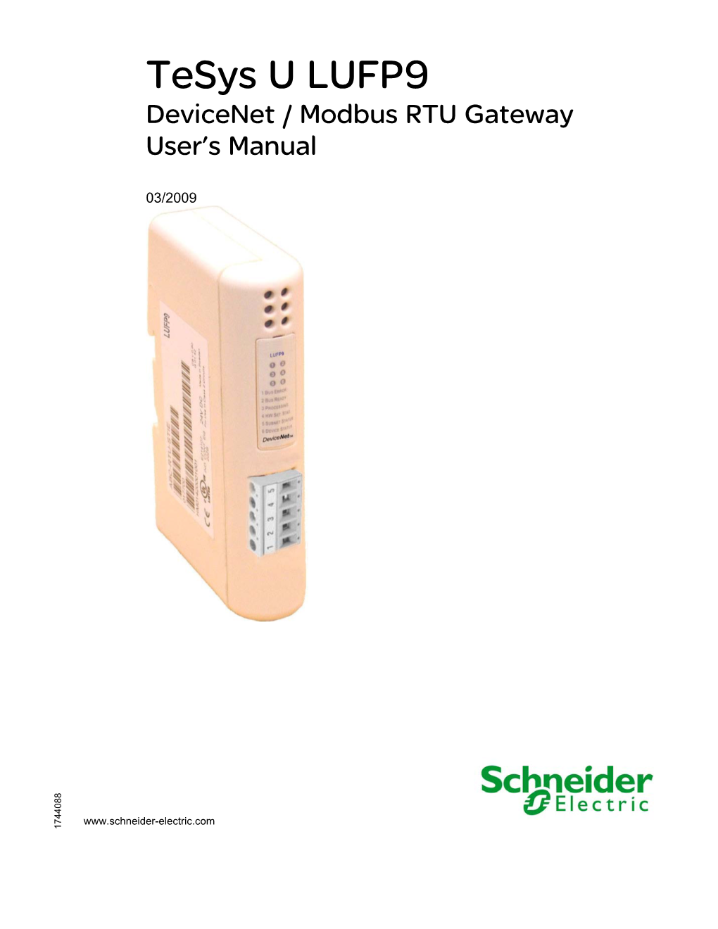 Passerelle Devicenet / Modbus RTU LUFP9