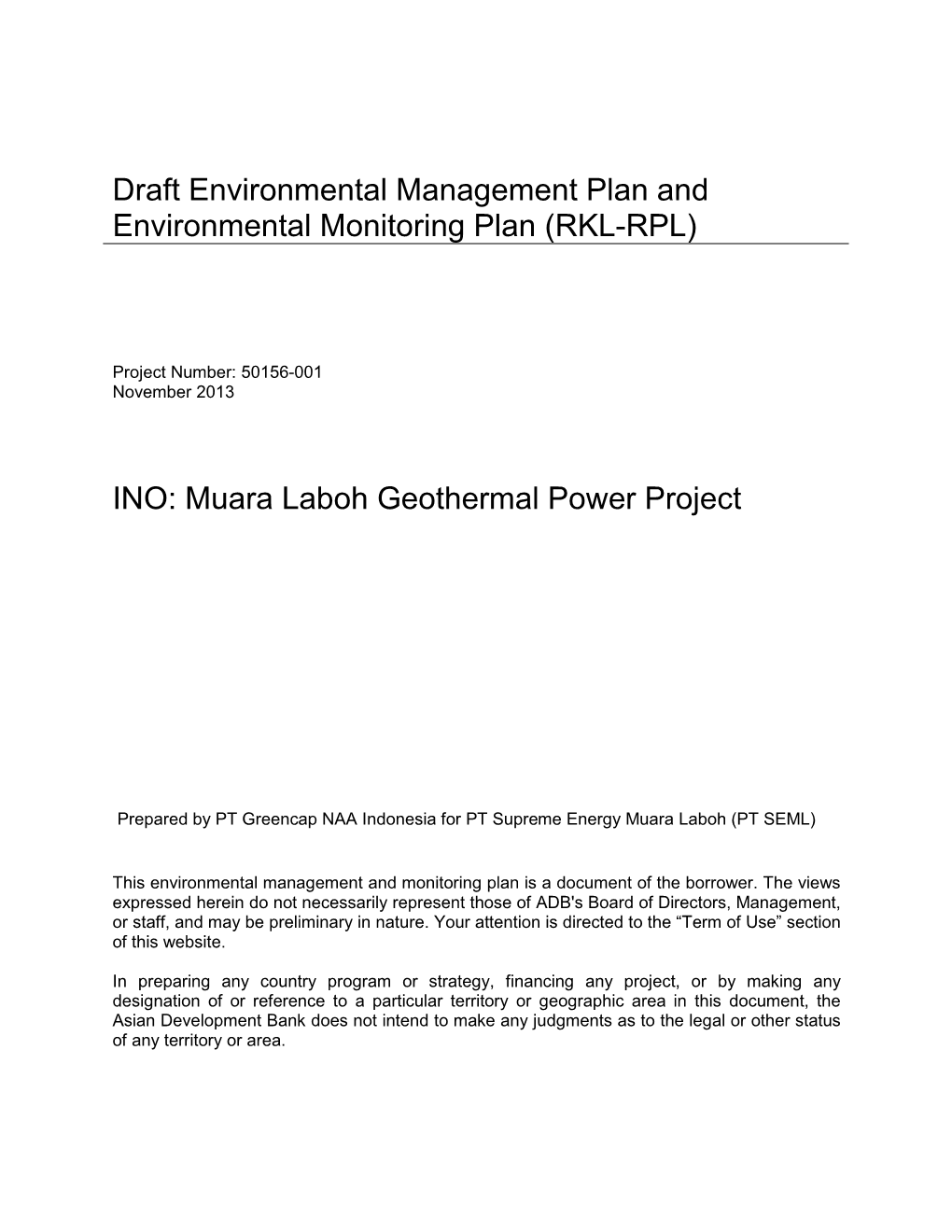 Muara Laboh Geothermal Power Project