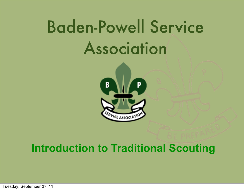 Introduction to Traditional Scouting