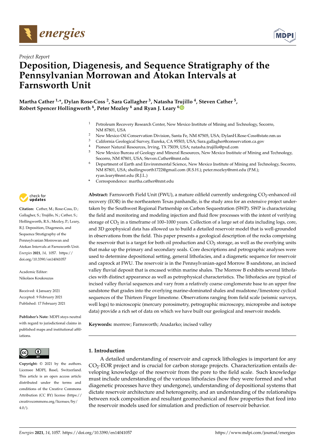 Deposition, Diagenesis, and Sequence Stratigraphy of the Pennsylvanian Morrowan and Atokan Intervals at Farnsworth Unit