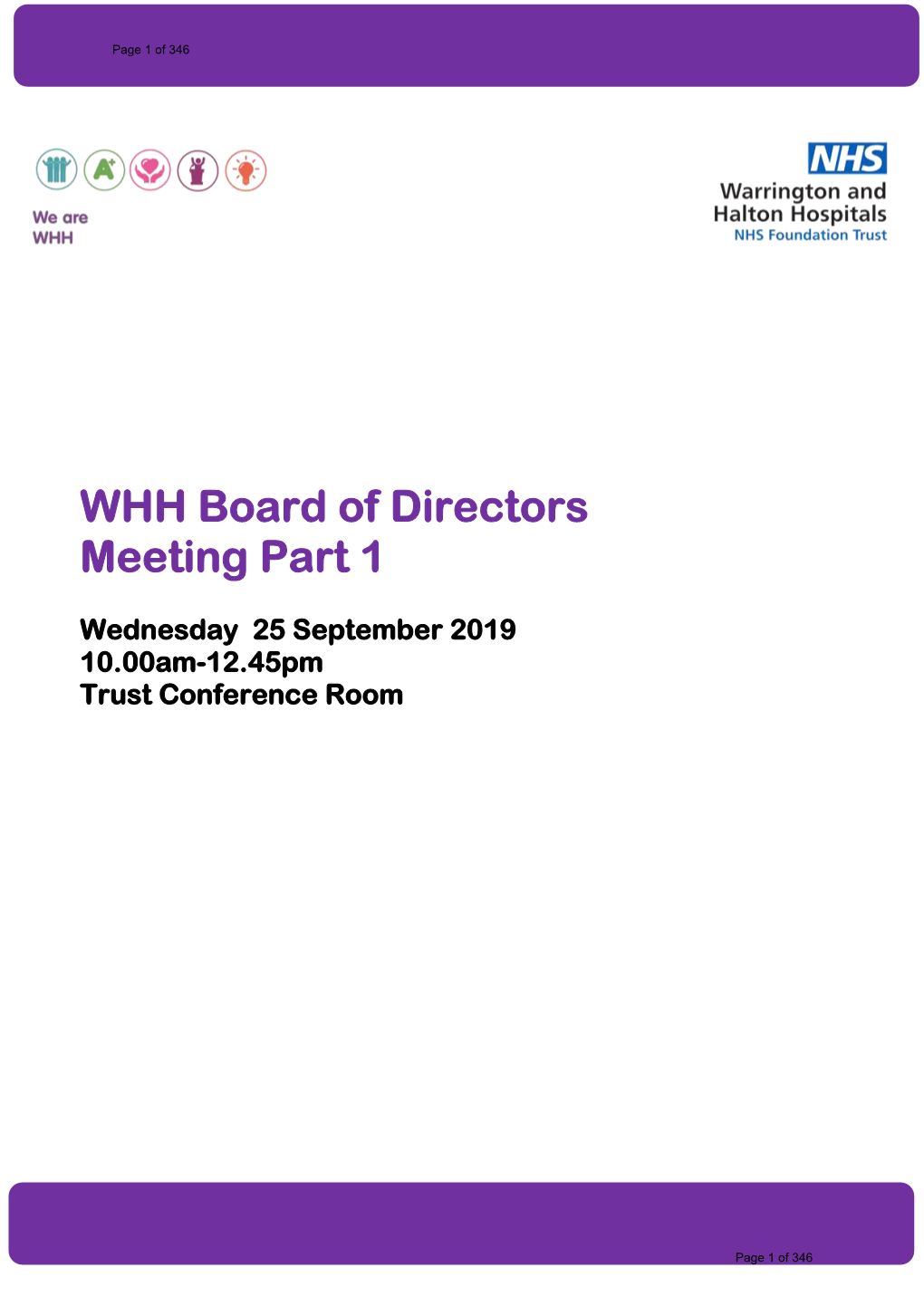 WHH Board of Directors Meeting Part 1