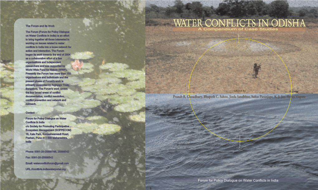 Water Conflicts in Odisha: a Compendium of Case Studies