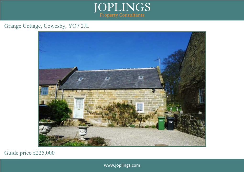 Grange Cottage, Cowesby, YO7 2JL Guide Price £225,000