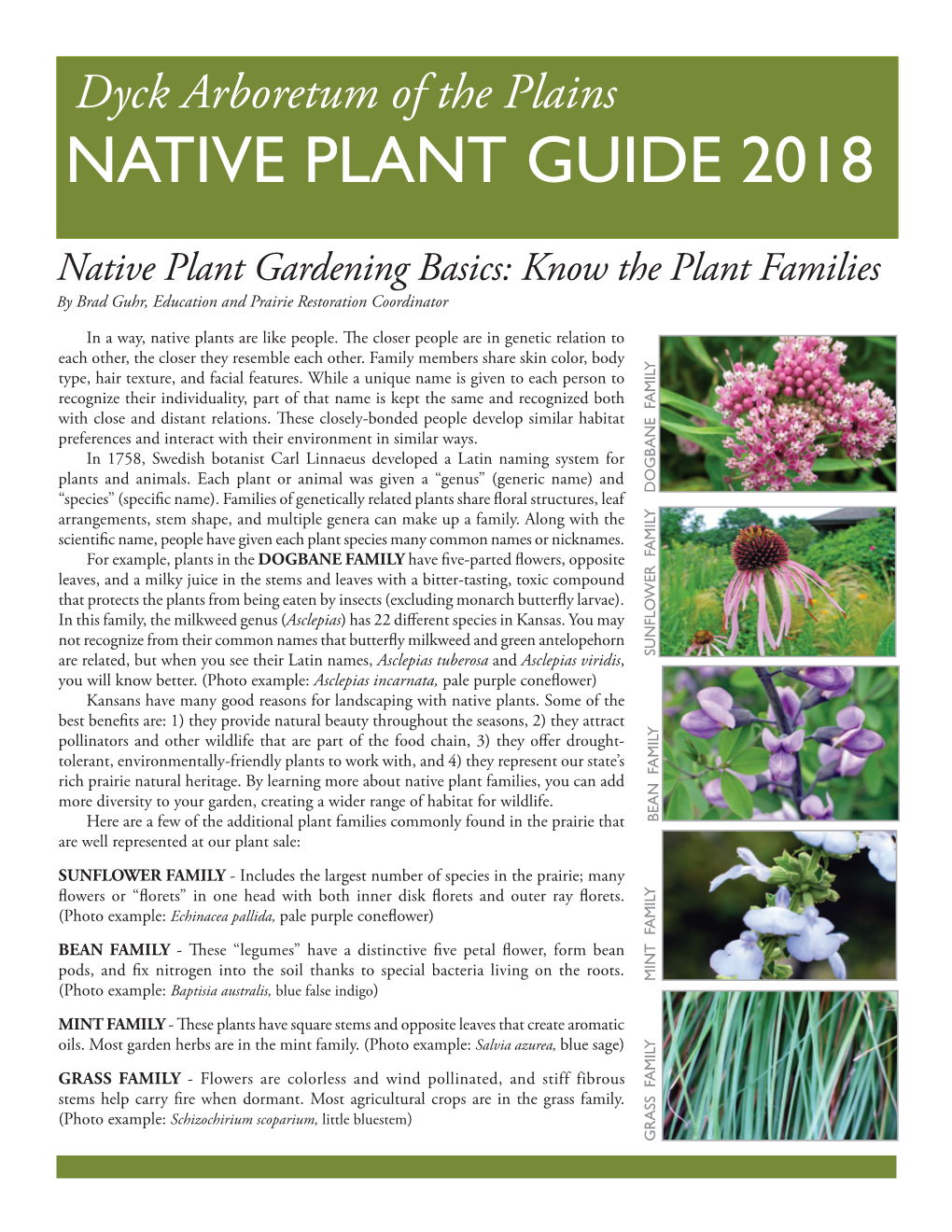 Dyck Arboretum of the Plains NATIVE PLANT GUIDE 2018